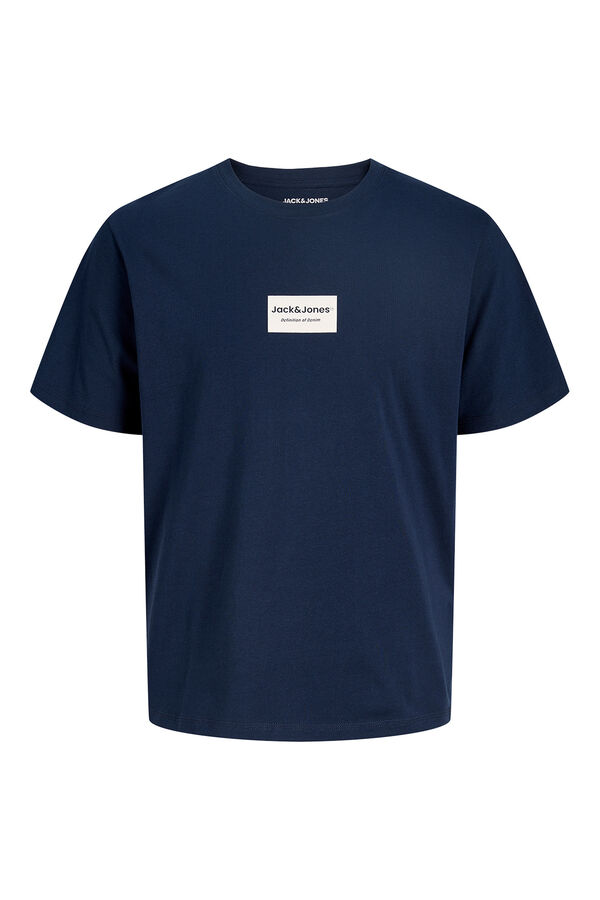 Jack & Jones T-shirt manga curta em algod&atilde;o azul