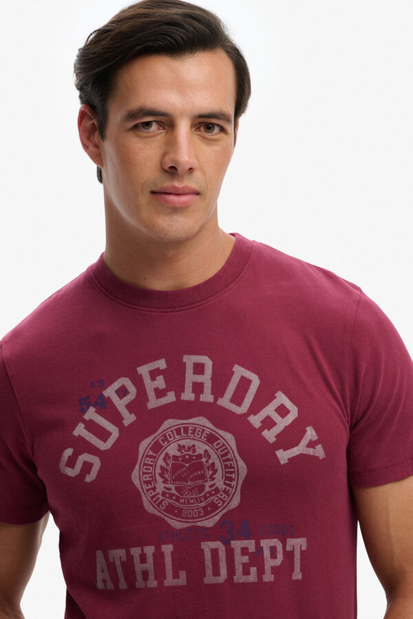 Superdry T-shirt manga curta gr&aacute;fico universit&aacute;rio estampado