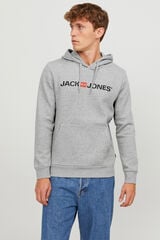 Jack & Jones Sweatshirt logo capuz cinzento