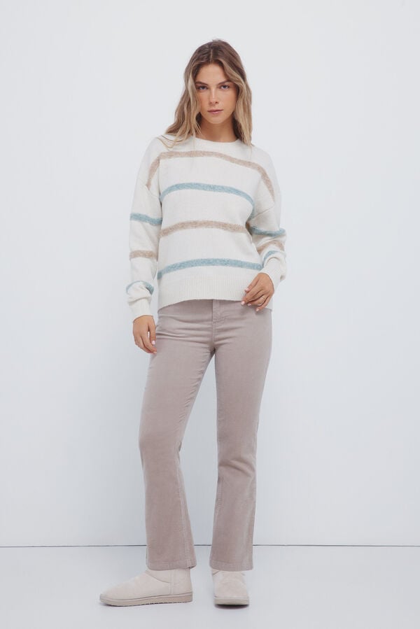 Springfield Camisola riscas bicolor vison