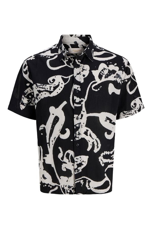 Jack & Jones Camisa relaxed fit estampada preto