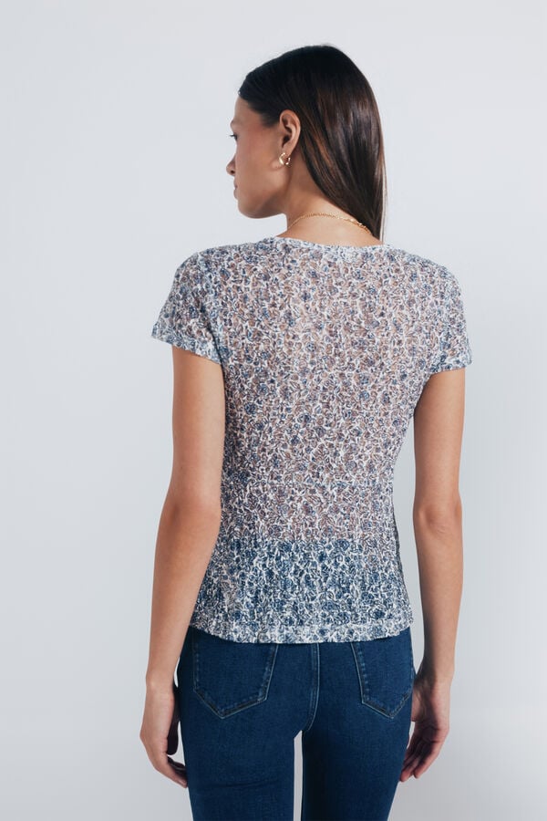 Springfield Topo de flor azul cru