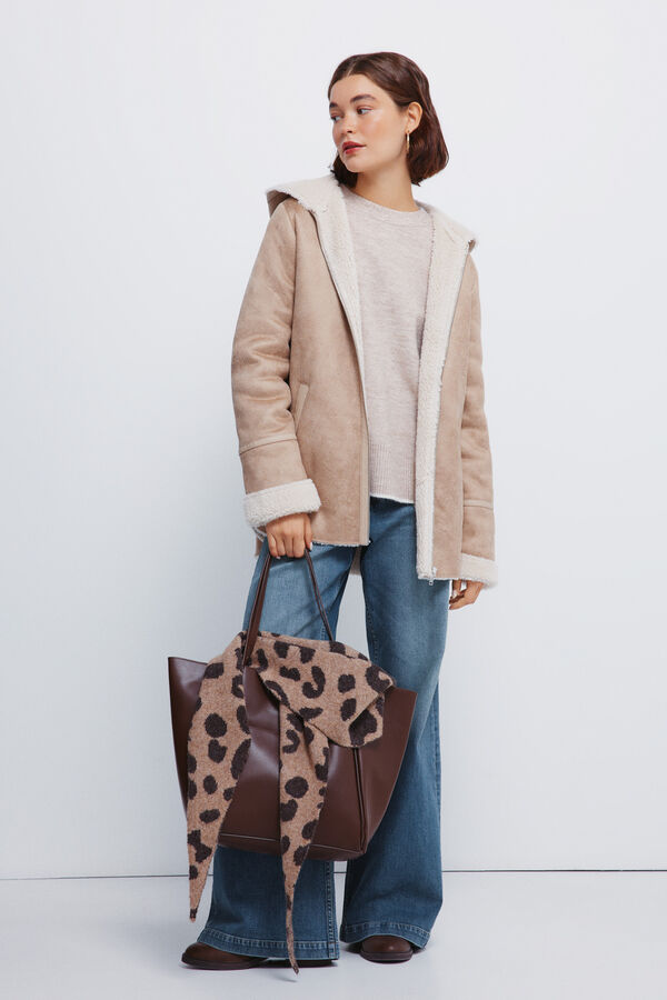 Springfield Casaco com capuz dupla face cru