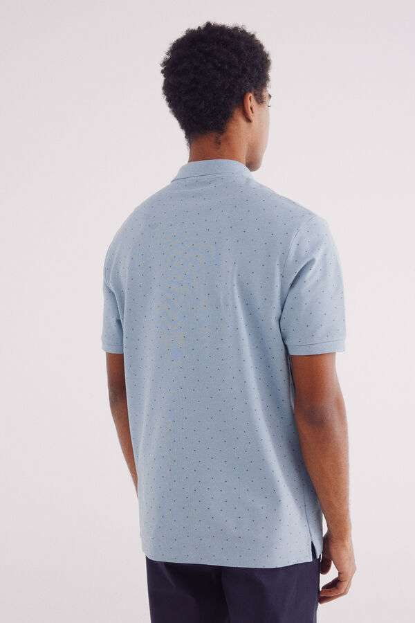 Springfield Polo piqué estampado integralmente regular fit azul