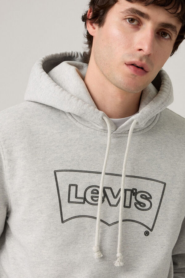 Levi's Sweatshirt masculino com gola redonda  cinzento