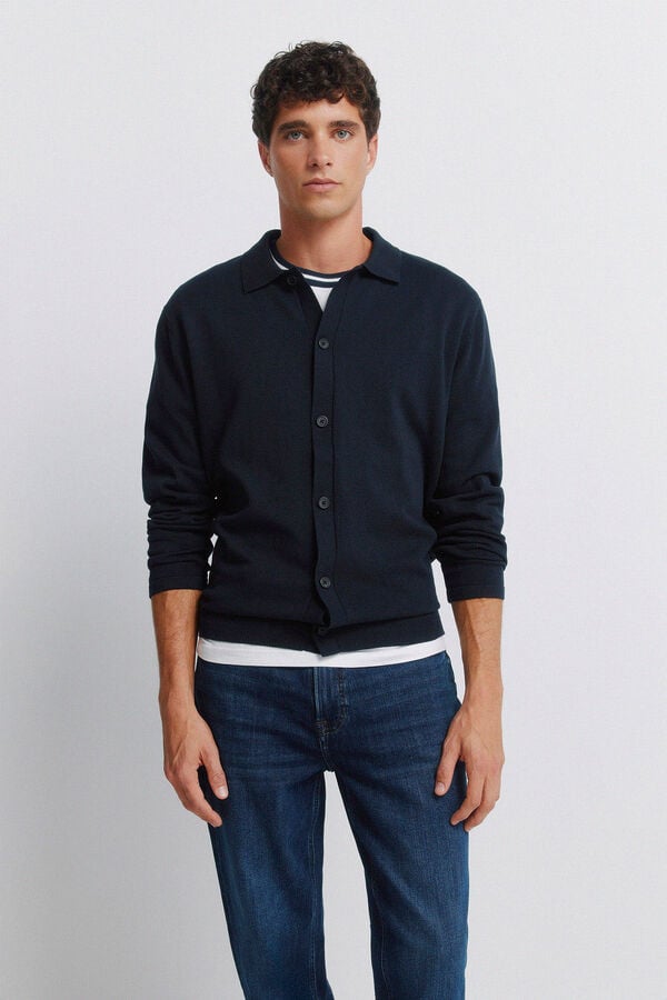 Springfield Jeans lavagem escura slim fit azul