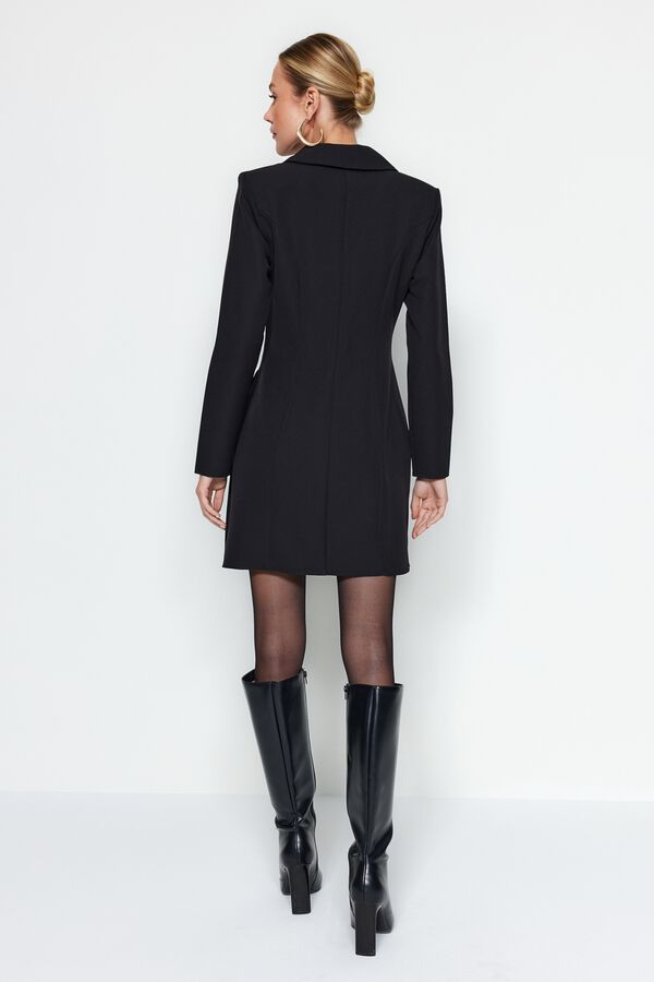 Trendyol Vestido curto estilo blazer preto