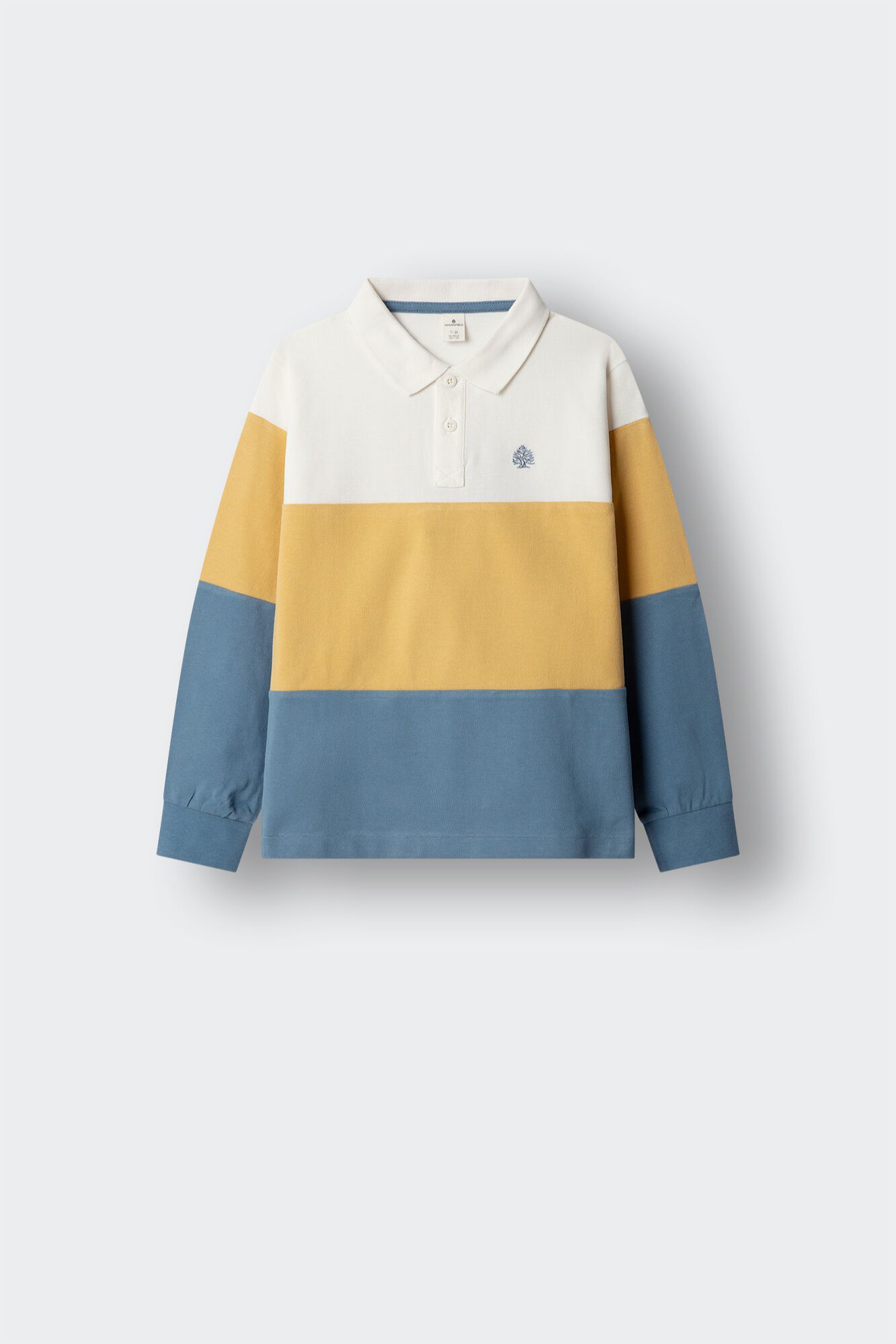 Springfield Kids Polo de manga comprida com recortes e costuras para menino