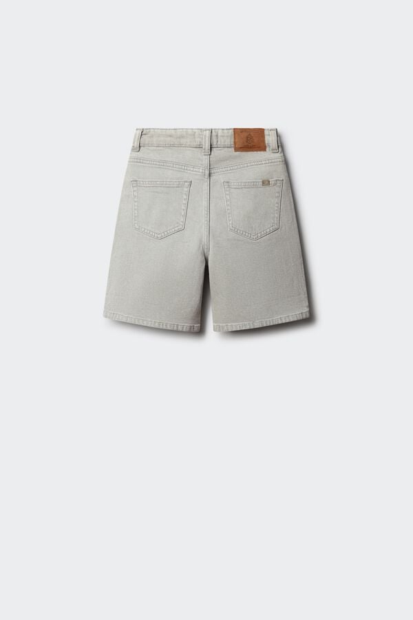 Springfield Kids Bermuda straight denim para crian&ccedil;a cinzento