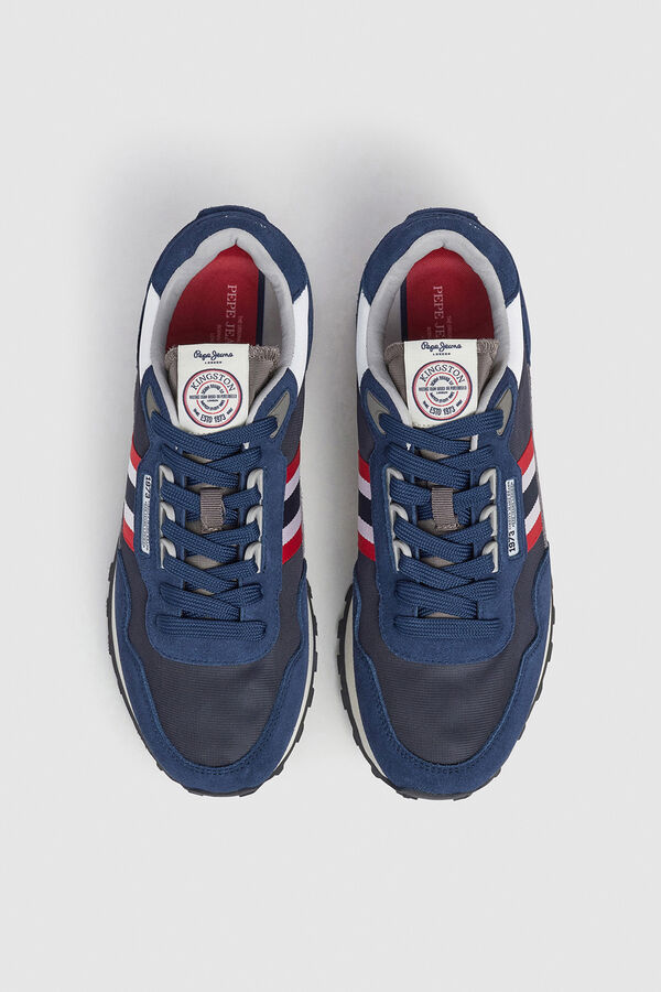 Pepe Jeans Tênis de corrida com detalhes em Camurça azul