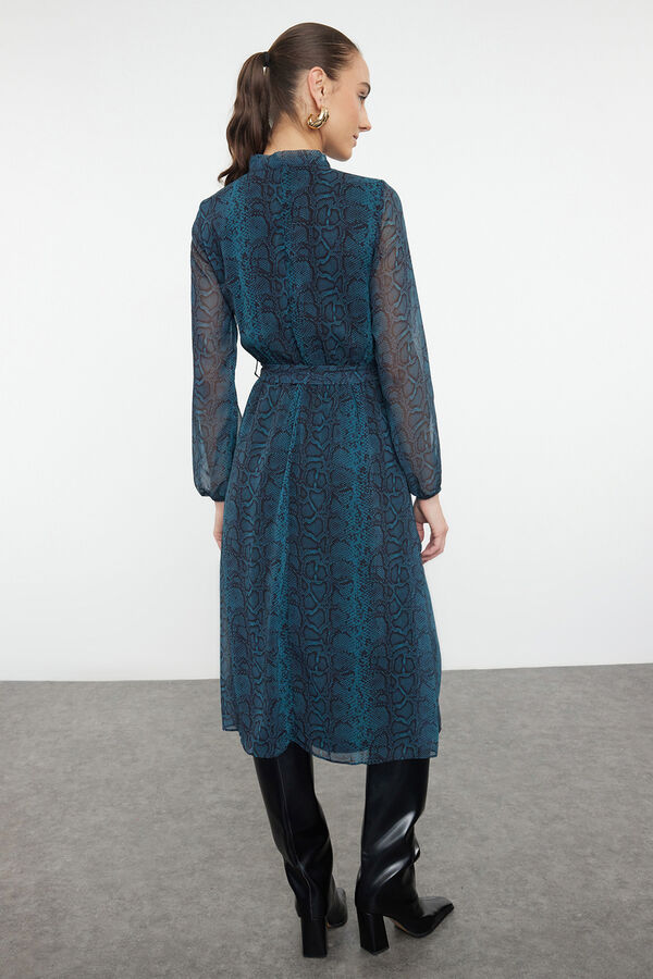 Trendyol Vestido midi com laço verde