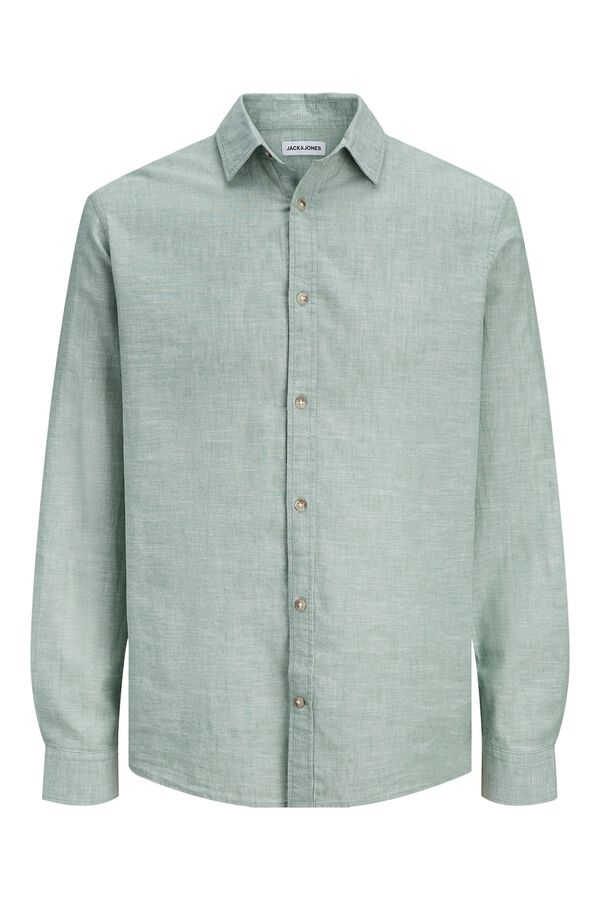 Jack & Jones Camisa regular fit em linho verde
