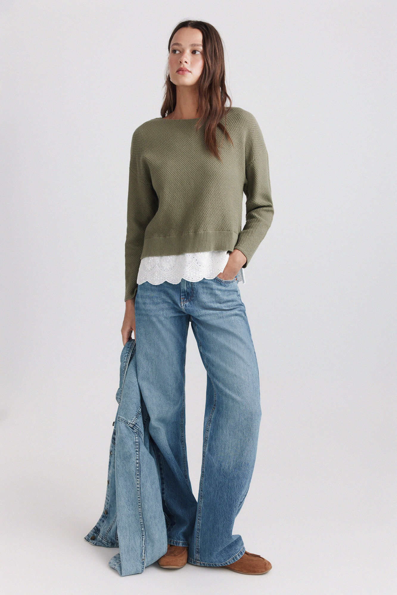 Springfield Camisola bimaterial em renda