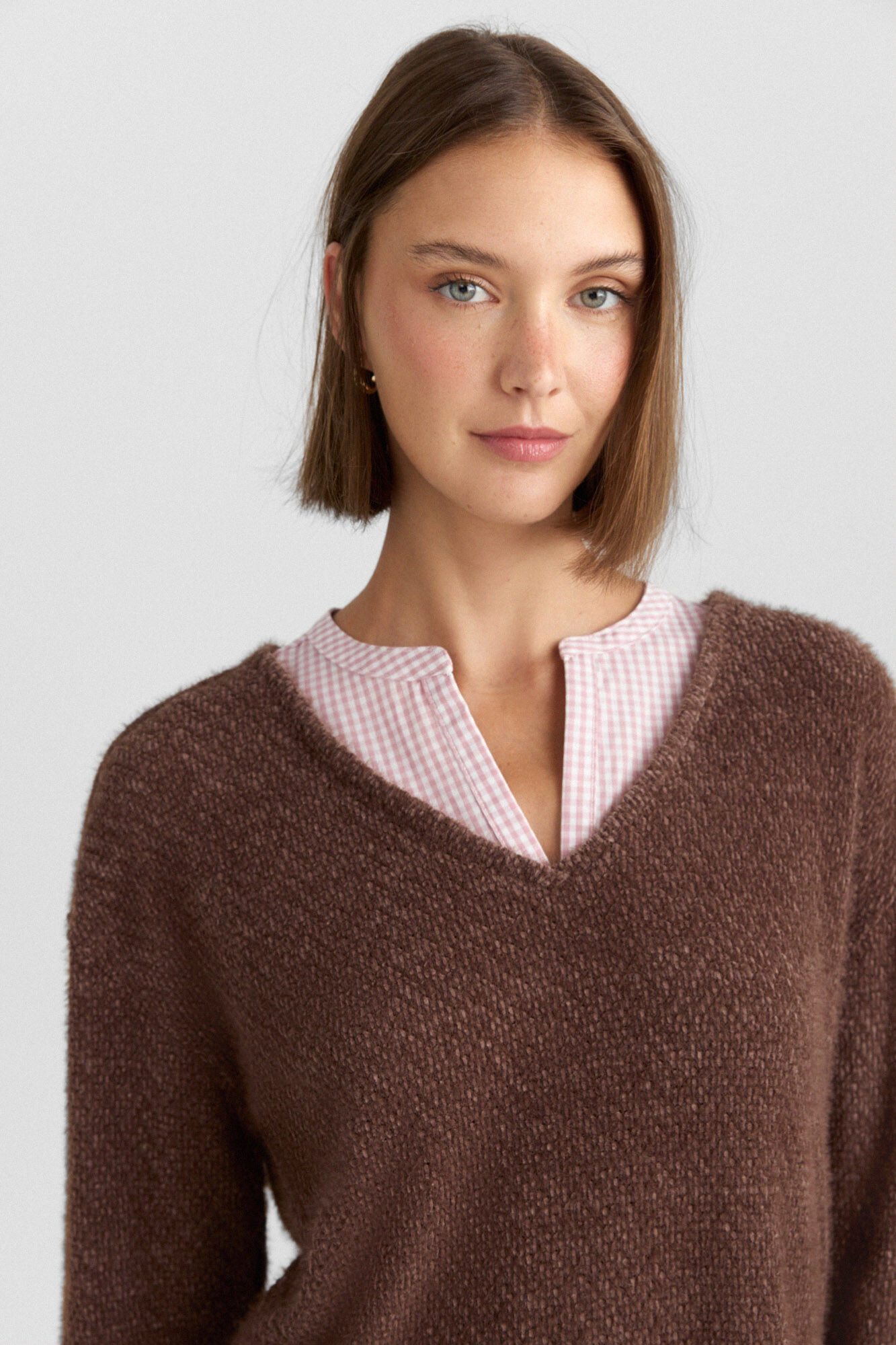 Springfield Camisola fina bimaterial decote