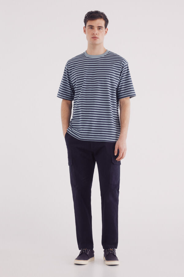 Springfield riscas estampada listrada azul