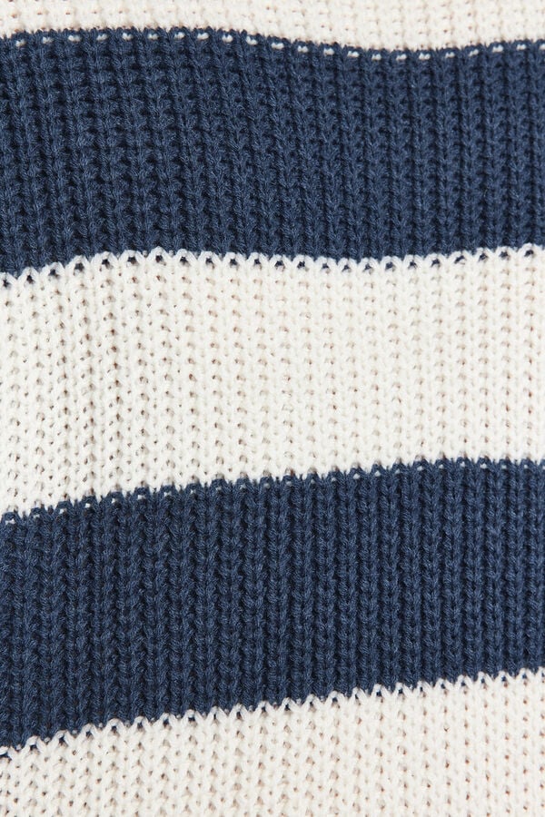 Trendyol Jersey de punto texturizado con cuello redondo azul