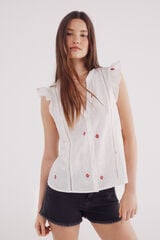 Springfield Blusa bordada geométrica bege