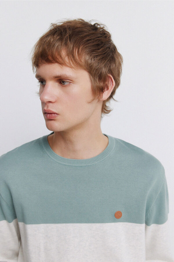 Springfield Camisola b&aacute;sica efeito color block cinzento