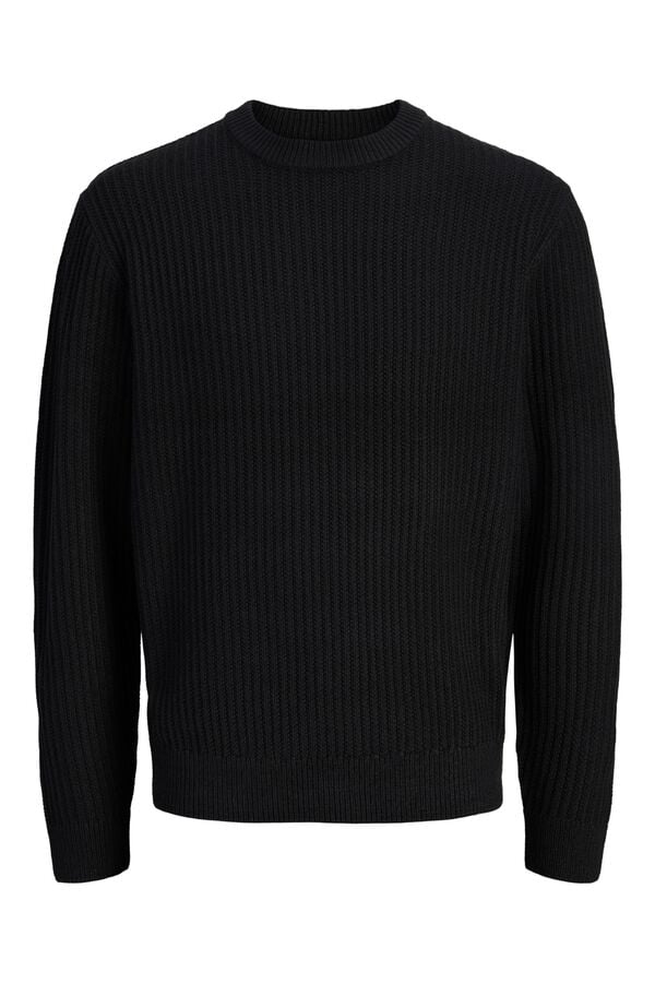 Jack & Jones PLUS Camisola relaxed gola redonda preto