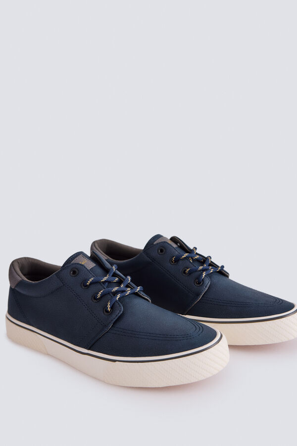 Springfield Sapatilha ic&oacute;nica efeito pele azul
