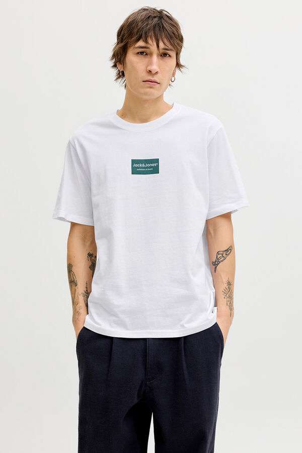 Jack & Jones Pack de quatro T-shirts em algod&atilde;o branco