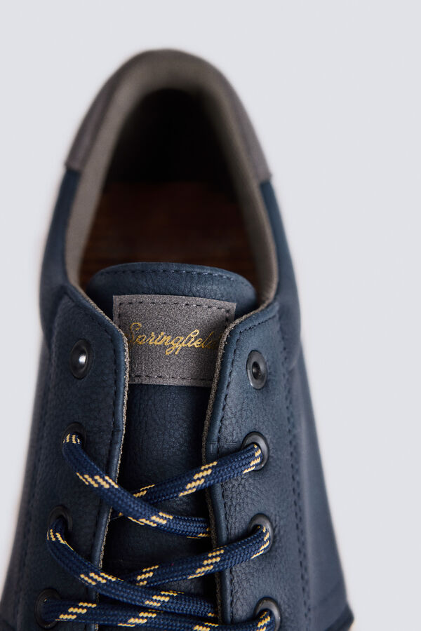 Springfield Sapatilha ic&oacute;nica efeito pele azul