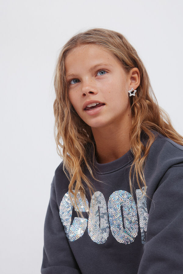 Springfield Kids Sweatshirt de garota descolada cinzento