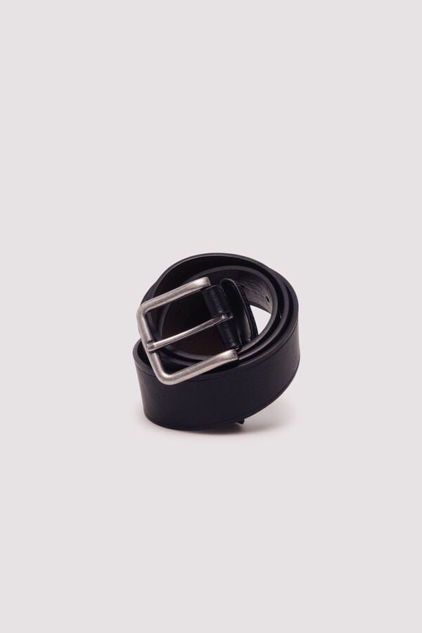 Springfield Faux leather belt with stitching black
