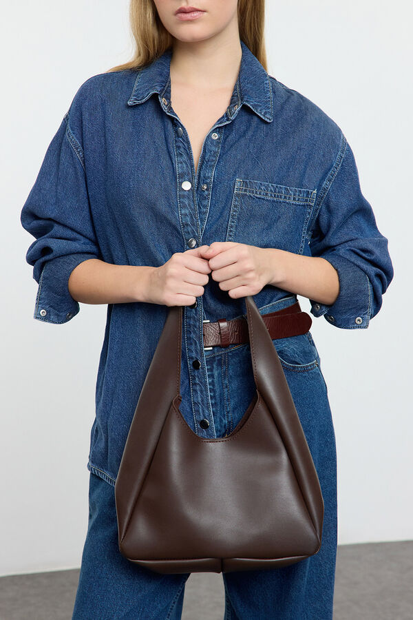 Trendyol Mala tote bag com n&eacute;cessaire castanho