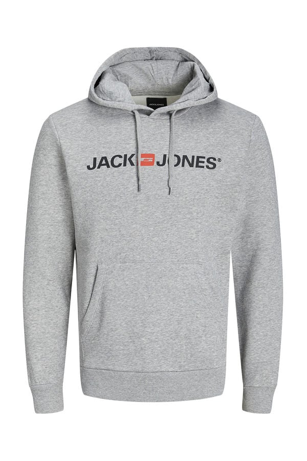 Jack & Jones Sweatshirt logo capuz cinzento