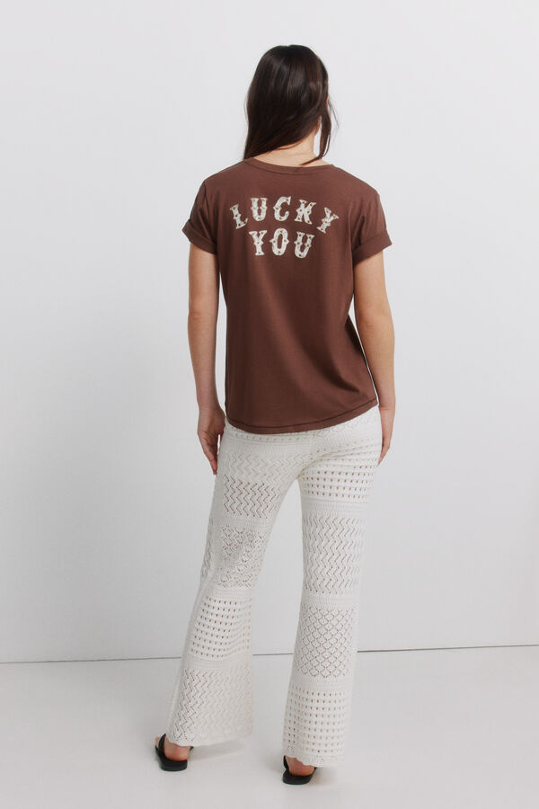 Springfield Cal&ccedil;as compridas pointelle castanho