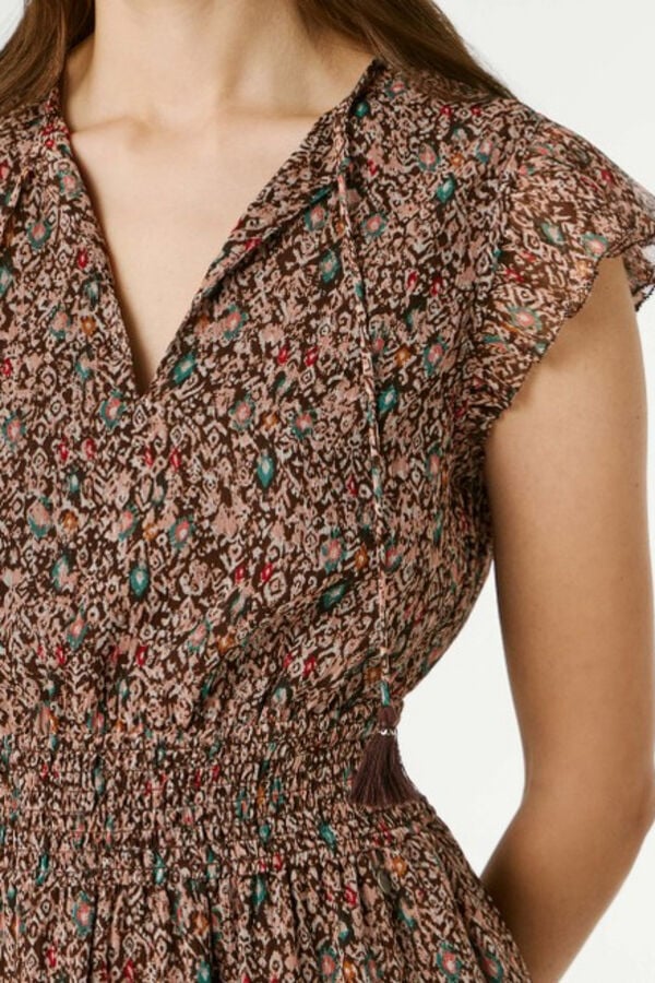 Pepe Jeans Vestido com mangas de folhos cru