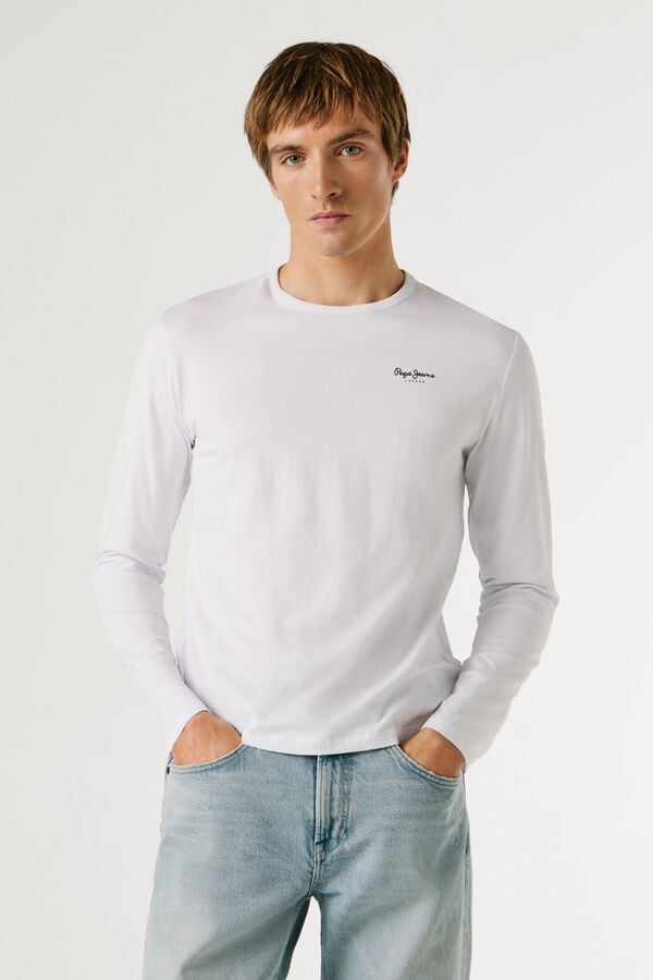 Pepe Jeans T-shirt manga comprida slim branco