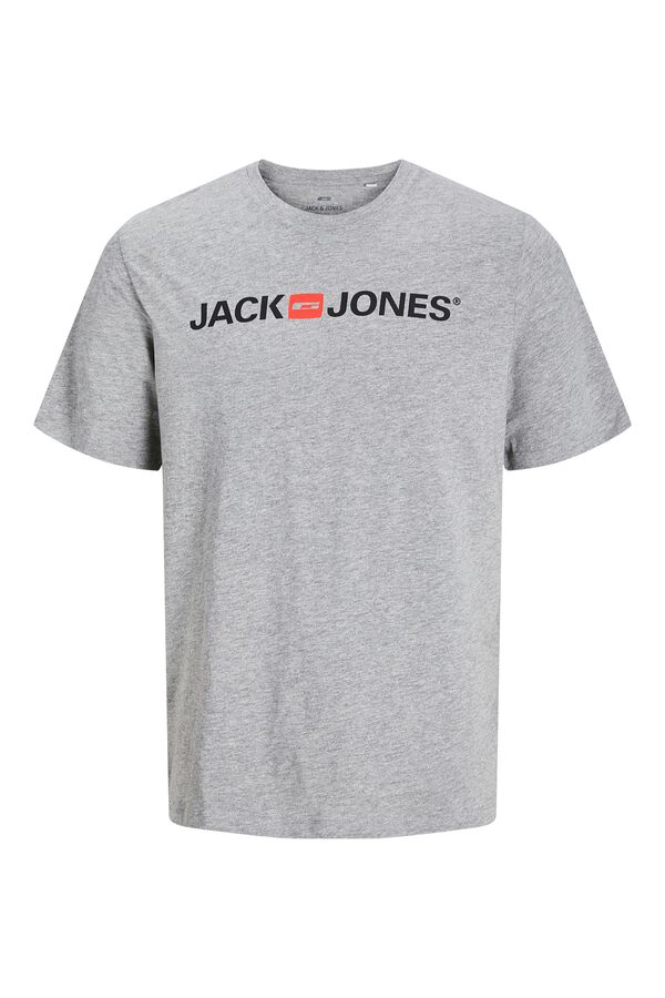 Jack & Jones T-shirt regular com logo cinzento