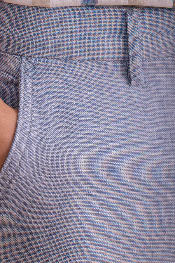 Celopman Bermuda Casual Lino azul