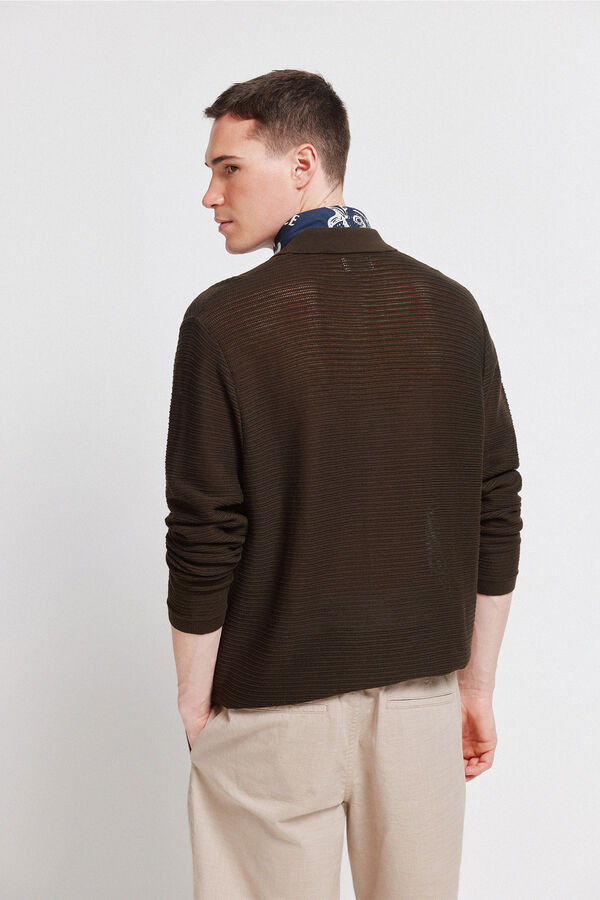 Springfield Casaco de malha estruturado cru