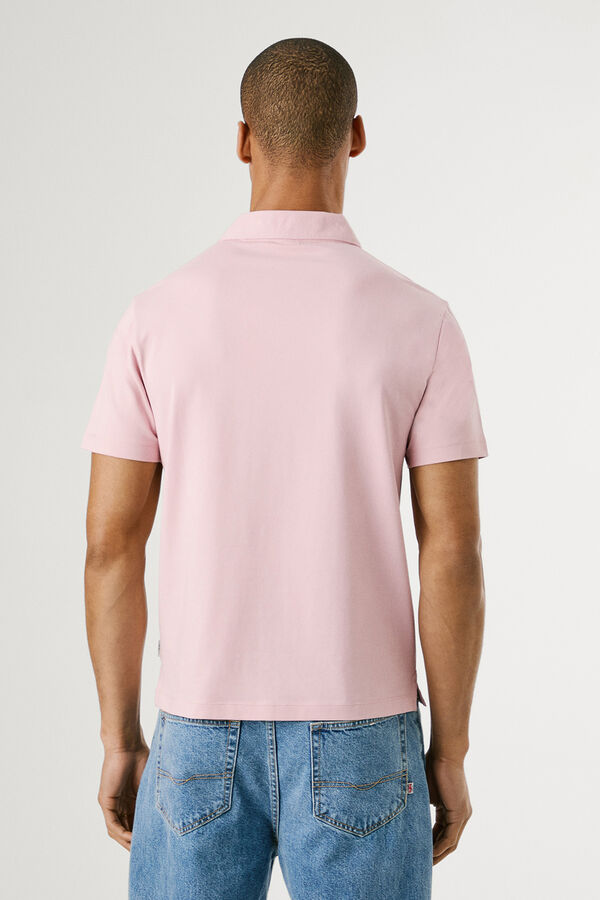 Pepe Jeans  Camisa polo de manga curta com carcela tripla e logo no peito rosa