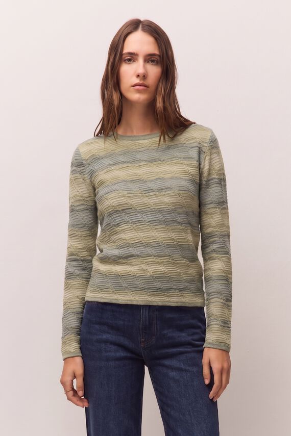 Jersey cuello redondo jacquard