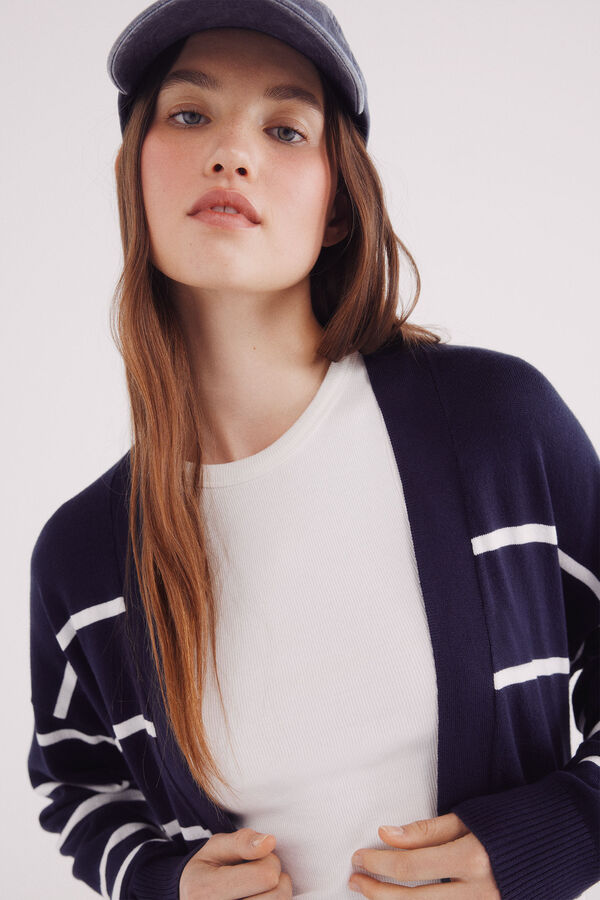 Springfield Cardigan leve aberto azul