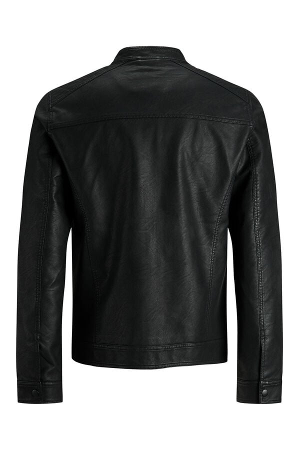 Jack & Jones Cazadora biker sint&eacute;tica negro