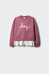 Springfield Kids Sweatshirt da garota "Hey". rosa
