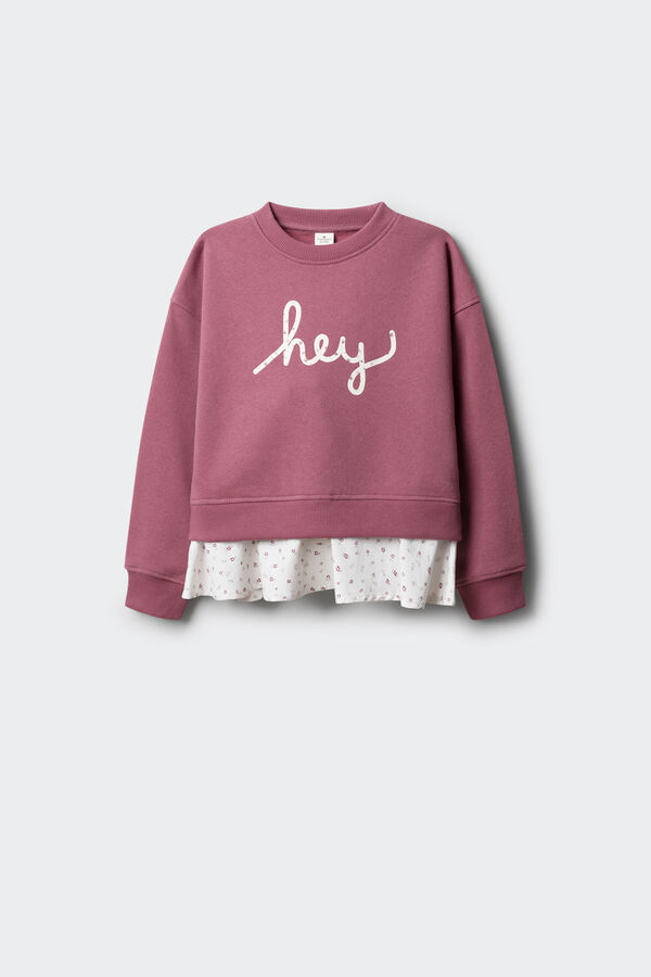 Springfield Kids Sweatshirt da garota "Hey". rosa