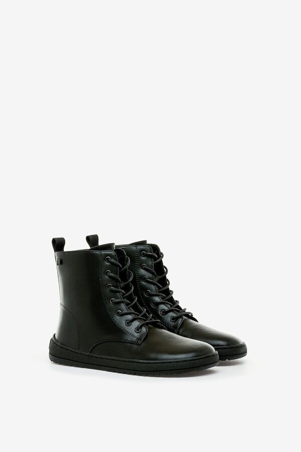 MTNG Botins barefoot militares com sola plana preto