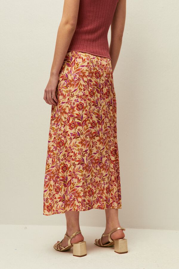 Systemaction Falda estampado floral blanco