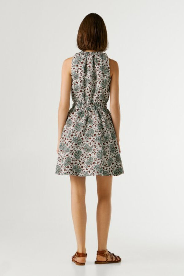 Pepe Jeans Vestido curto gola halter azul