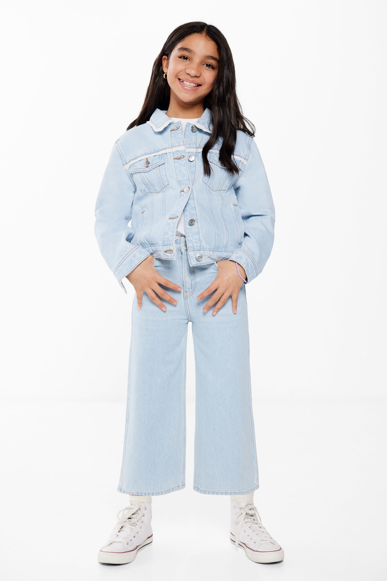 Blue Stripe Denim Culottes | New Look