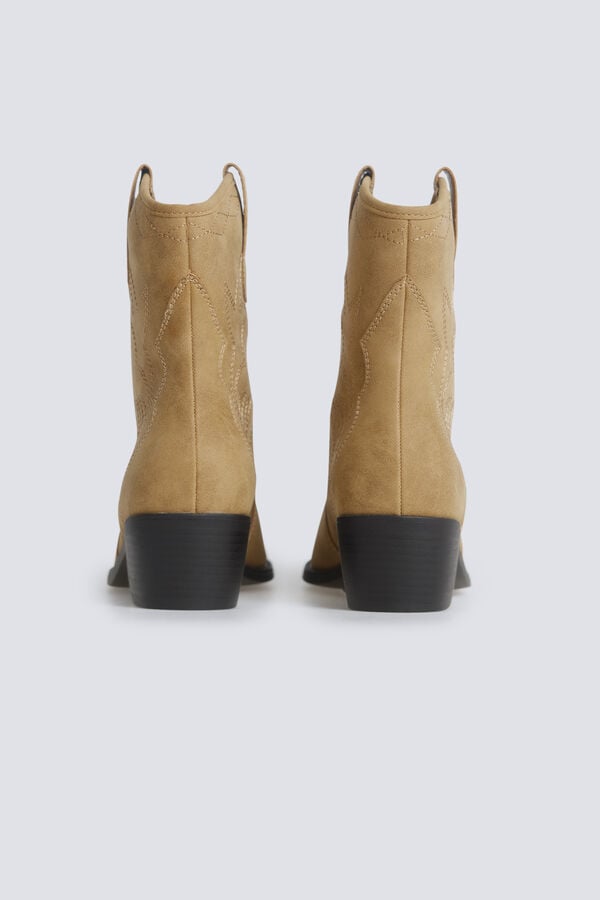 Springfield Botas cowboy efeito camur&ccedil;a bege