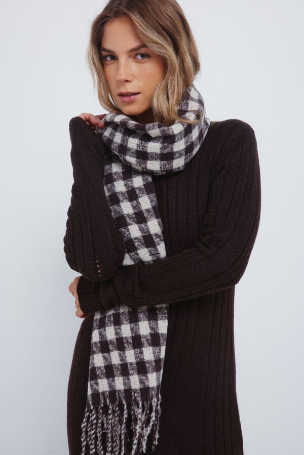 Springfield Cachecol pied-de-poule cru