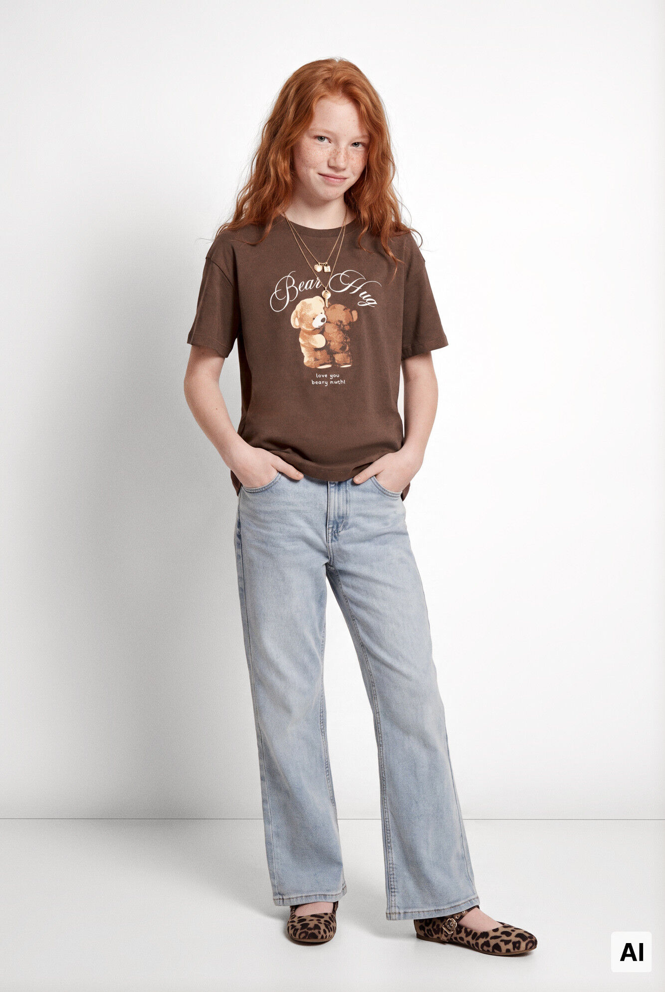 Springfield Kids T-shirt de manga curta "Bear Hug" menina