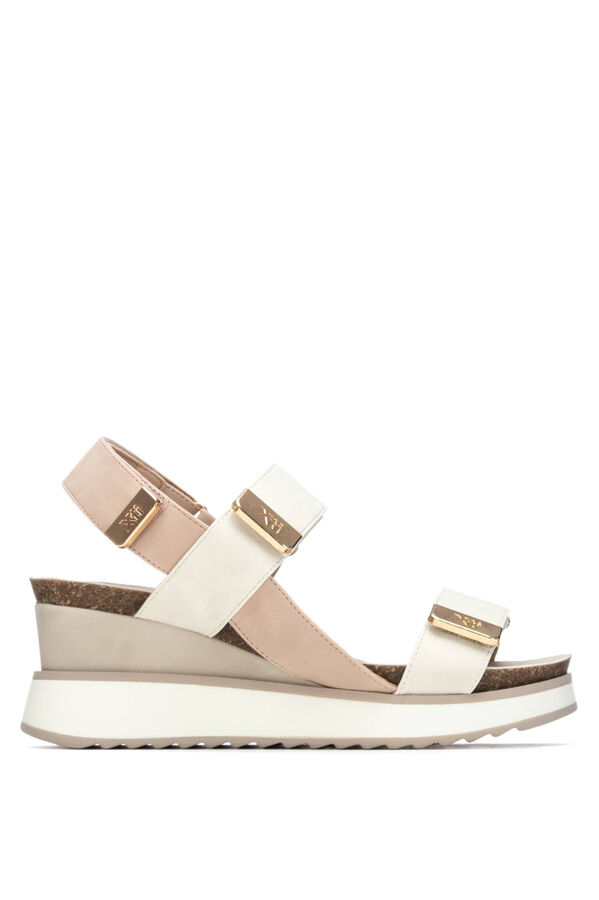 XTI Sand&aacute;lia cunha tira adesiva branco